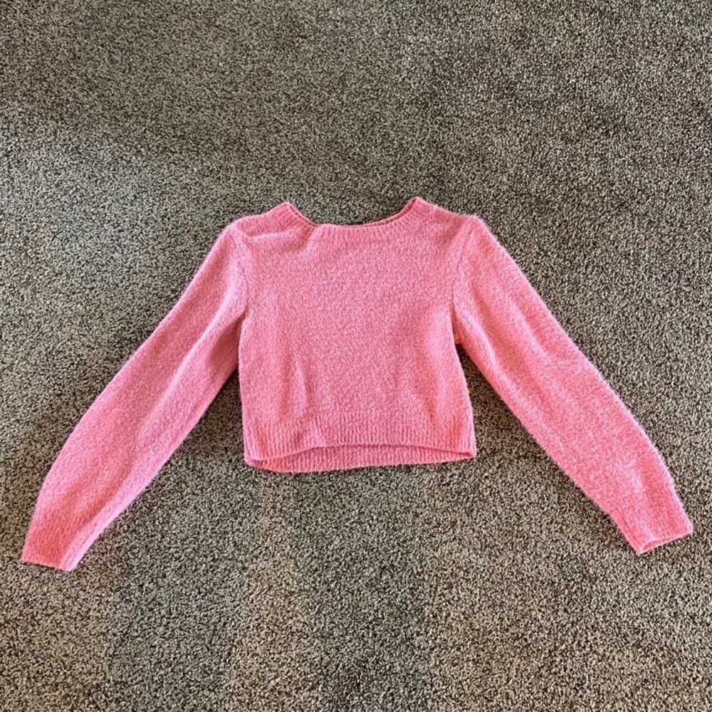 Urban Outfitters Pink Fuzzy Crop Sweater
